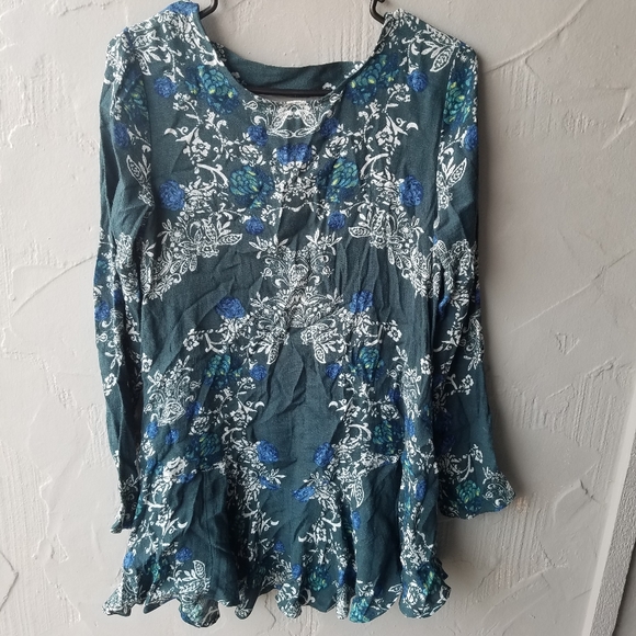 Free People green floral mini dress XS - Picture 3 of 8